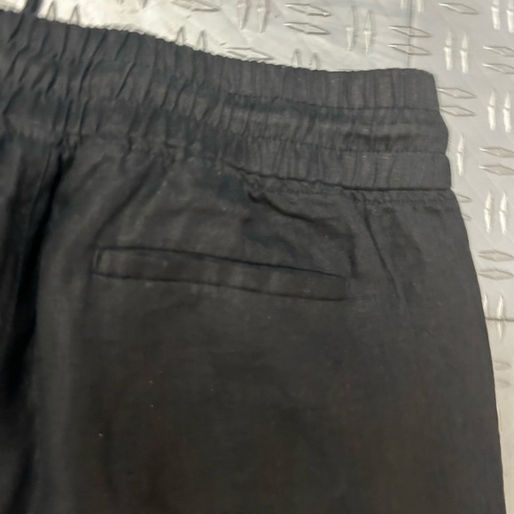 Athleta Cabo Linen Black Jogger Pants zippered pockets drawstring - Picture 10 of 11